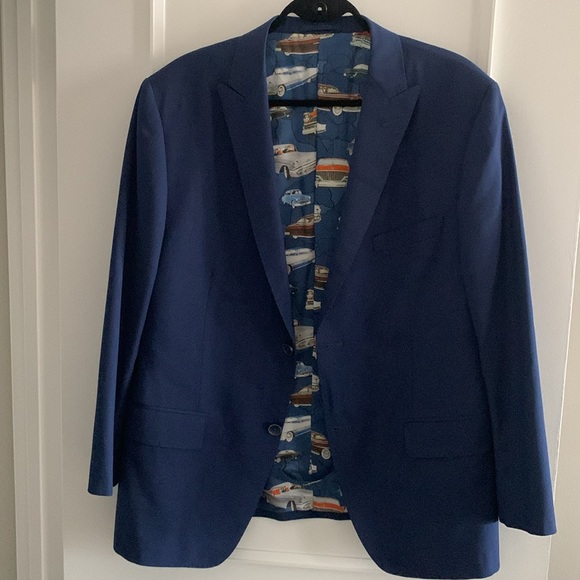 Blue Blazer sz L Worn Few Times - Picture 2 of 8